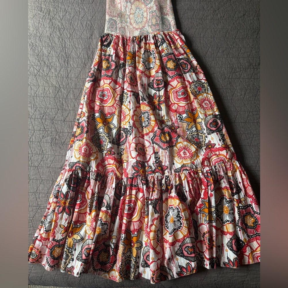 NWT BTB Los Angeles Smocked 100% cotton Flutter Sleeve Maxi Dress Size medium - Picture 5 of 16